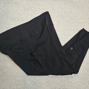 Lululemon Fast and Free High-Rise Crop II 23" Black Leggings Sz 14 Workout Yoga